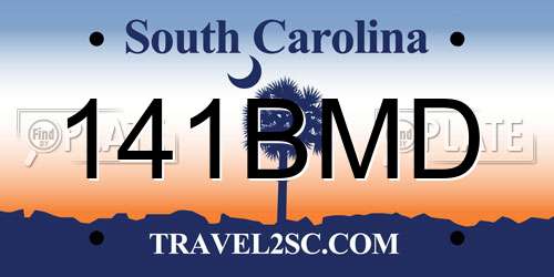 141BMD South Carolina License Plate