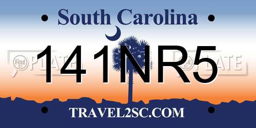 141NR5 South Carolina License Plate