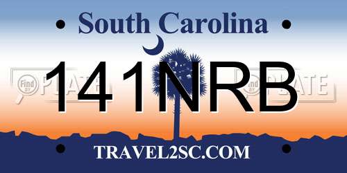 141NRB South Carolina License Plate