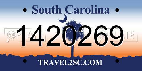 1420269 South Carolina License Plate