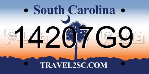 14207G9 South Carolina License Plate