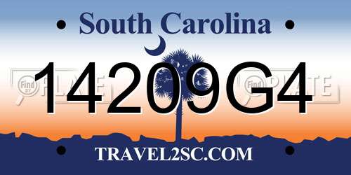 14209G4 South Carolina License Plate