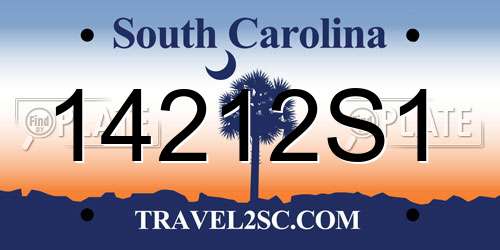 14212S1 South Carolina License Plate