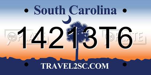 14213T6 South Carolina License Plate