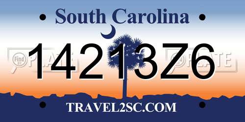 14213Z6 South Carolina License Plate