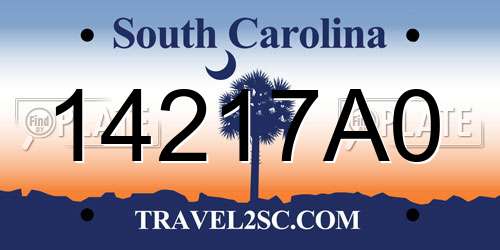 14217A0 South Carolina License Plate
