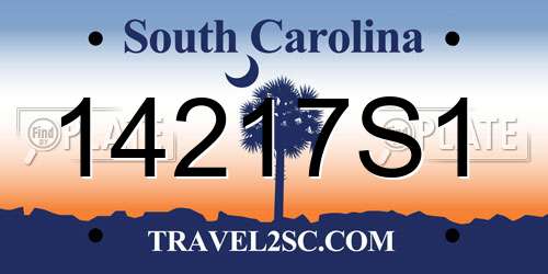 14217S1 South Carolina License Plate