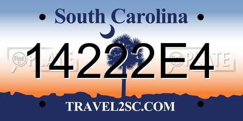 14222E4 South Carolina License Plate