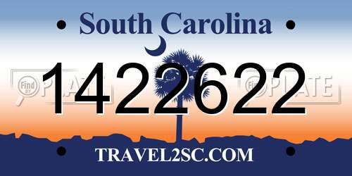 1422622 South Carolina License Plate