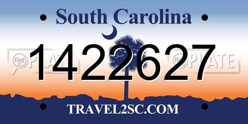 1422627 South Carolina License Plate