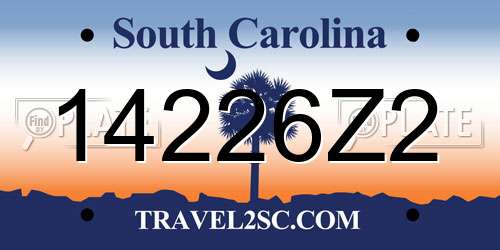 14226Z2 South Carolina License Plate