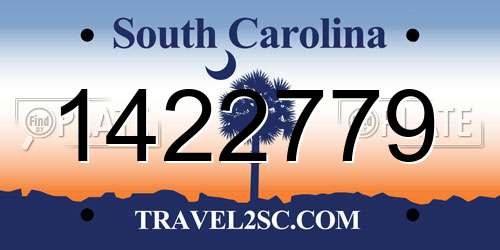 1422779 South Carolina License Plate