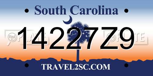 14227Z9 South Carolina License Plate