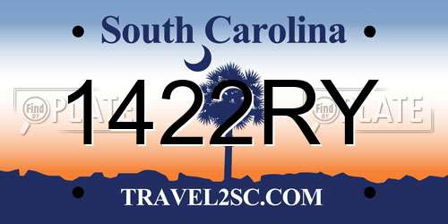 1422RY South Carolina License Plate