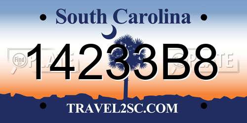 14233B8 South Carolina License Plate