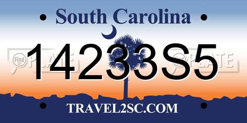 14233S5 South Carolina License Plate