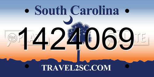 1424069 South Carolina License Plate
