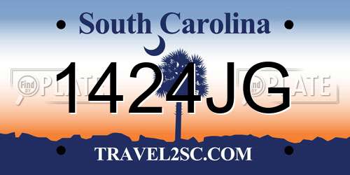 1424JG South Carolina License Plate