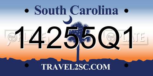 14255Q1 South Carolina License Plate
