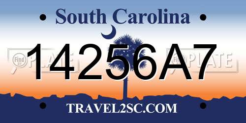 14256A7 South Carolina License Plate