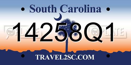 14258Q1 South Carolina License Plate