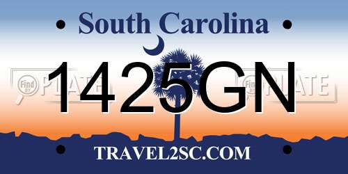 1425GN South Carolina License Plate