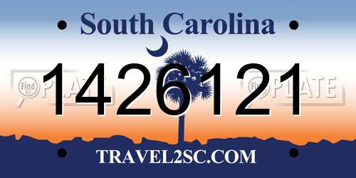 1426121 South Carolina License Plate