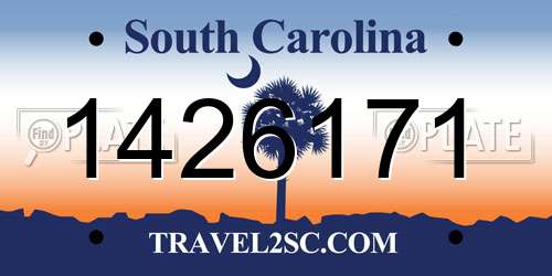 1426171 South Carolina License Plate
