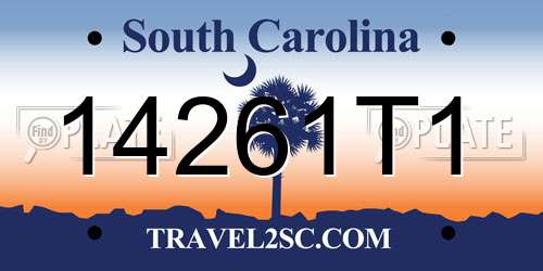 14261T1 South Carolina License Plate