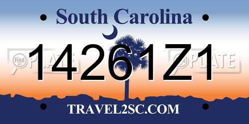 14261Z1 South Carolina License Plate