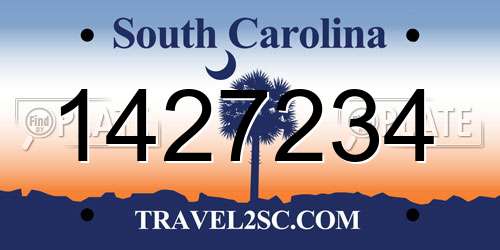 1427234 South Carolina License Plate