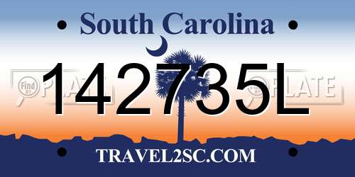 142735L South Carolina License Plate