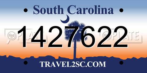 1427622 South Carolina License Plate