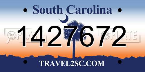1427672 South Carolina License Plate