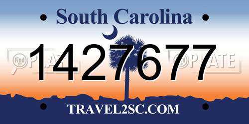 1427677 South Carolina License Plate
