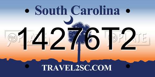 14276T2 South Carolina License Plate