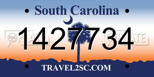 1427734 South Carolina License Plate