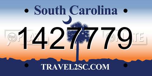 1427779 South Carolina License Plate