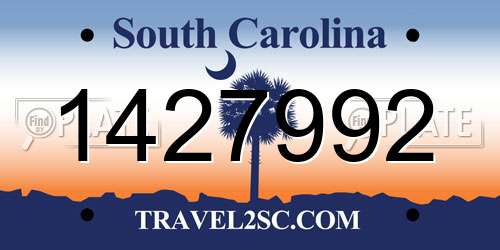 1427992 South Carolina License Plate