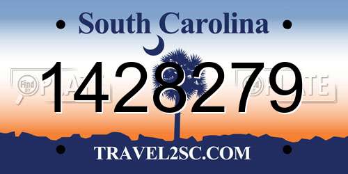 1428279 South Carolina License Plate
