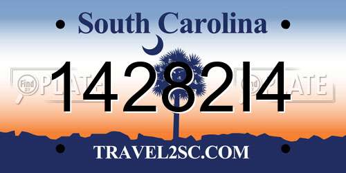 14282I4 South Carolina License Plate