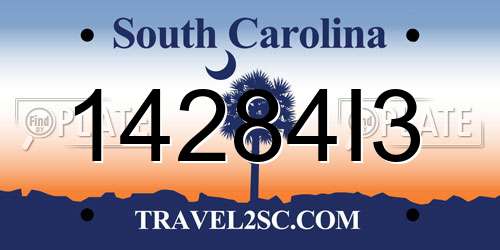 14284I3 South Carolina License Plate