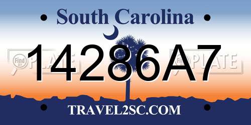 14286A7 South Carolina License Plate