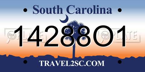 14288O1 South Carolina License Plate