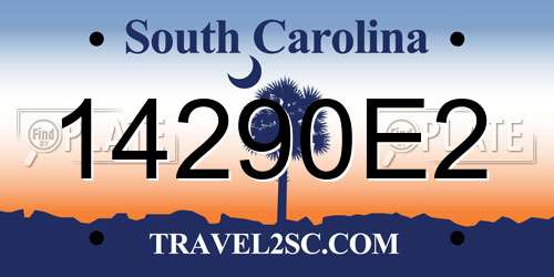 14290E2 South Carolina License Plate
