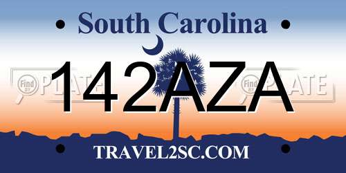 142AZA South Carolina License Plate
