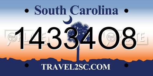 14334O8 South Carolina License Plate