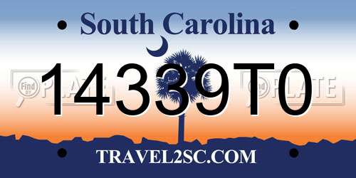 14339T0 South Carolina License Plate