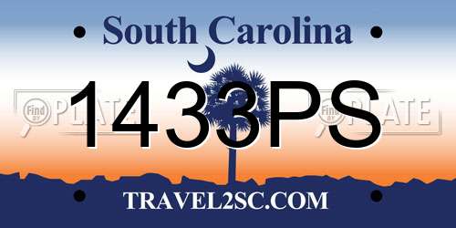 1433PS South Carolina License Plate