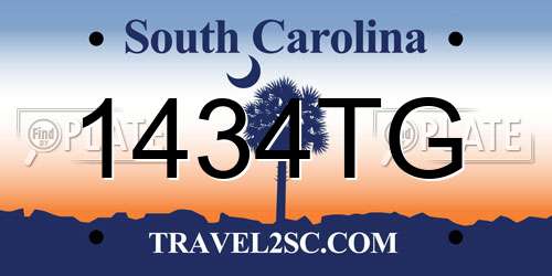 1434TG South Carolina License Plate